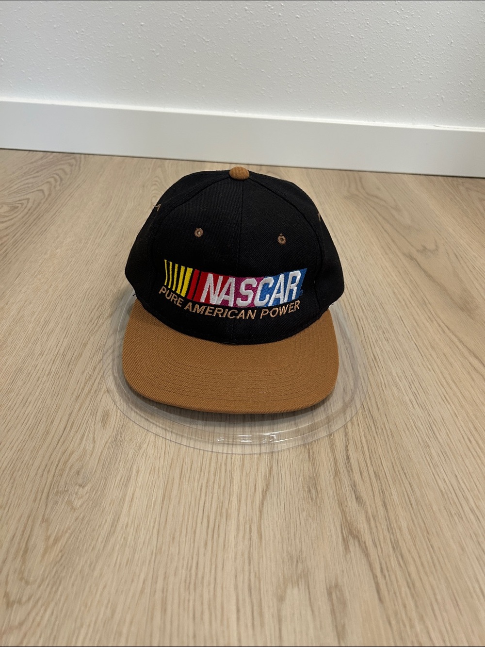 Nascar Pure American Power Racing Black/Brown Embroidered Logo wool hat